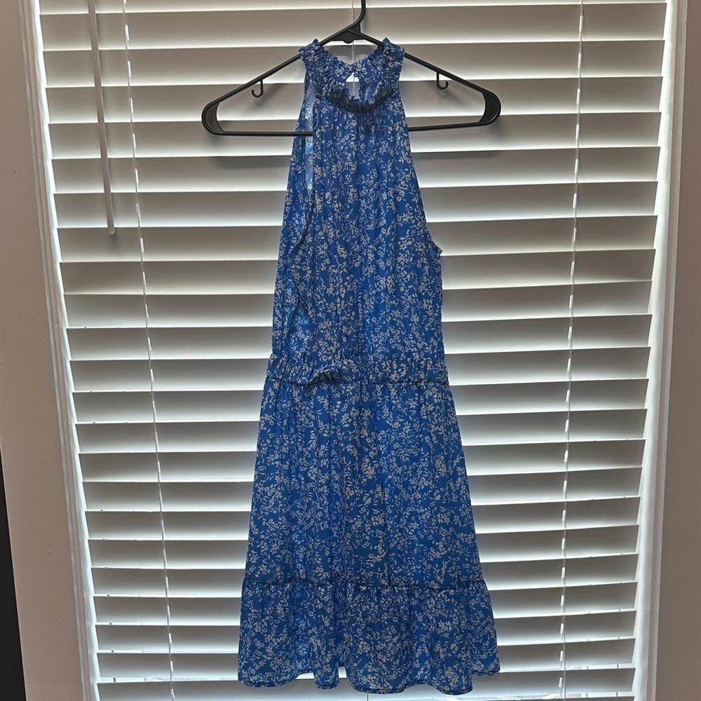Blue Floral Mini Dress